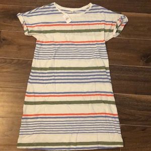 Lou & Grey White Striped T-Shirt Dress
